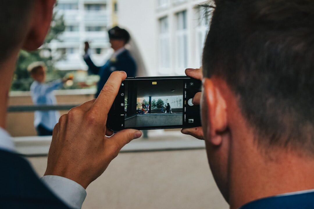 Business colleagues having a meeting while being filmed